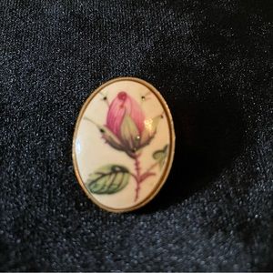 Vintage 1950’s Hand painted brooch and pendant
